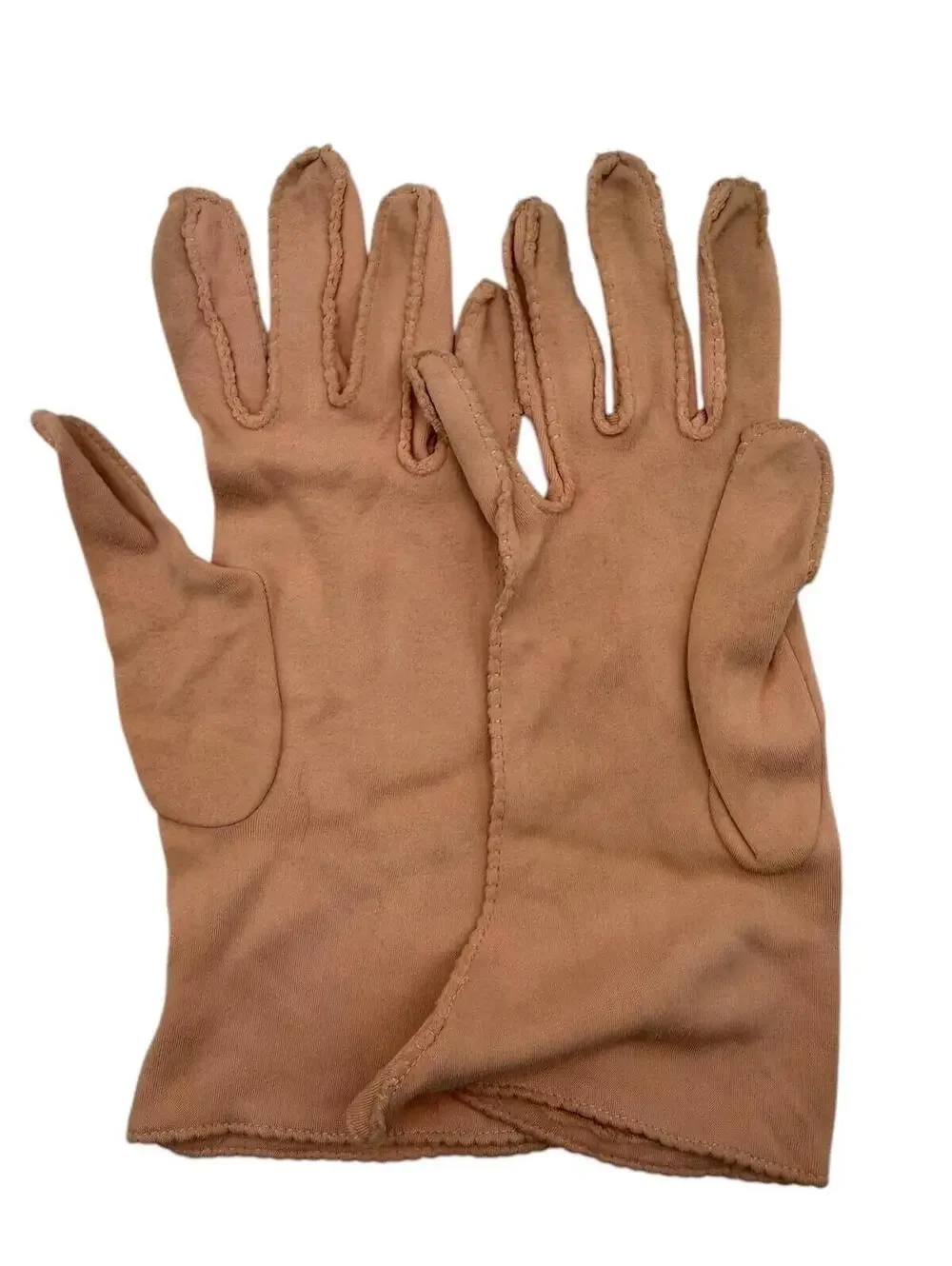 Vintage Van Raalte Amersuede Gloves, Dusty Rose, Gauntlet, Hand Sewn, Size 7